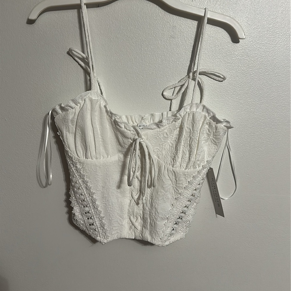 White Lace Corset Top